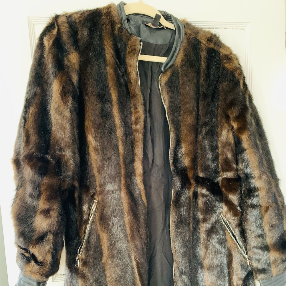 Zara fur bomber jacket